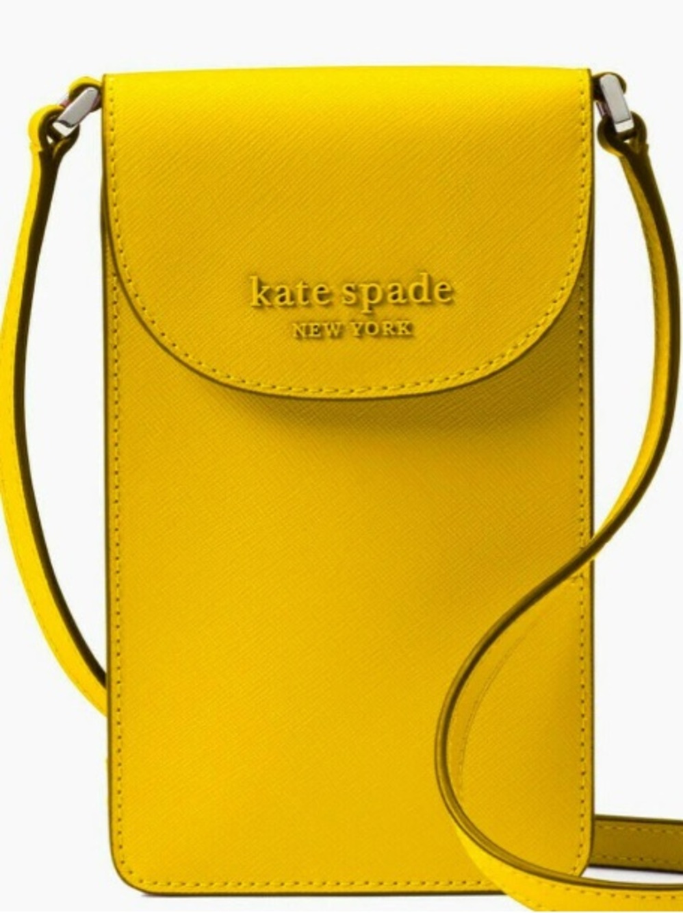 kate spade New York Yellow Crossbody Phone  bag saffiano leather Cameron